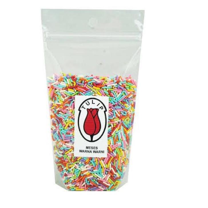 

12.12 Promo Brand Meses Tulip Warna Warni Chocorice MiX Meses Repack 1KG, 500gr murah