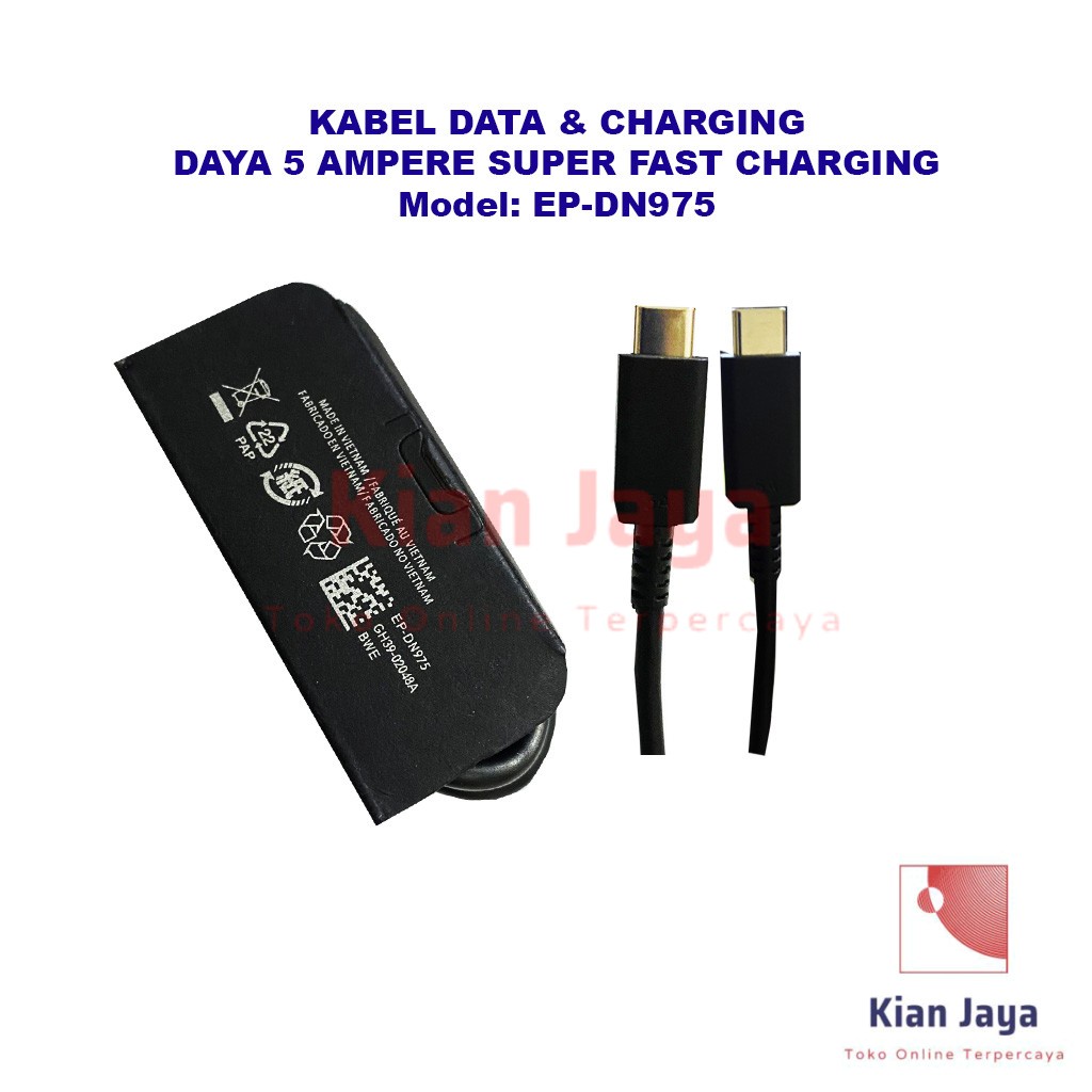 Charger Samsung Galaxy S20 Super Fast Charging 45w USB Cable C to C 5 Ampere Support Pegisian Daya Super Cepat Original OEM TC Casan Charge Adaptor Adapter