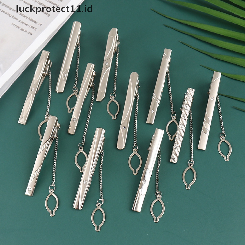 /Fashion Hot// Fashion// 1Pc Baru Pria Silver Dasi Dasi Klip Stainless Steel Polos Clasp Bar Pin Klip.