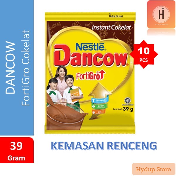 

Dancow Fortigro Susu Cokelat Bubuk Renceng isi 10 Kemasan 39 Gram