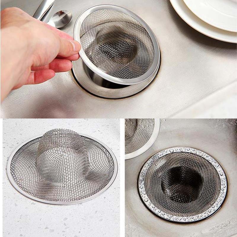 ღ 5/7/9/11Cm Stainless Steel Kamar Mandi Lantai Kebocoran Dapur Toilet Filter Jaringan Saluran Pembuangan Drain artefak Anti-Blocking Filter