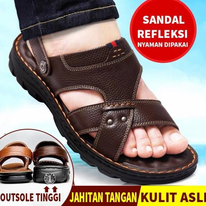 Sandal Pria Handmade Shoes Sandal Gunung Cowok Kulit Asli Original