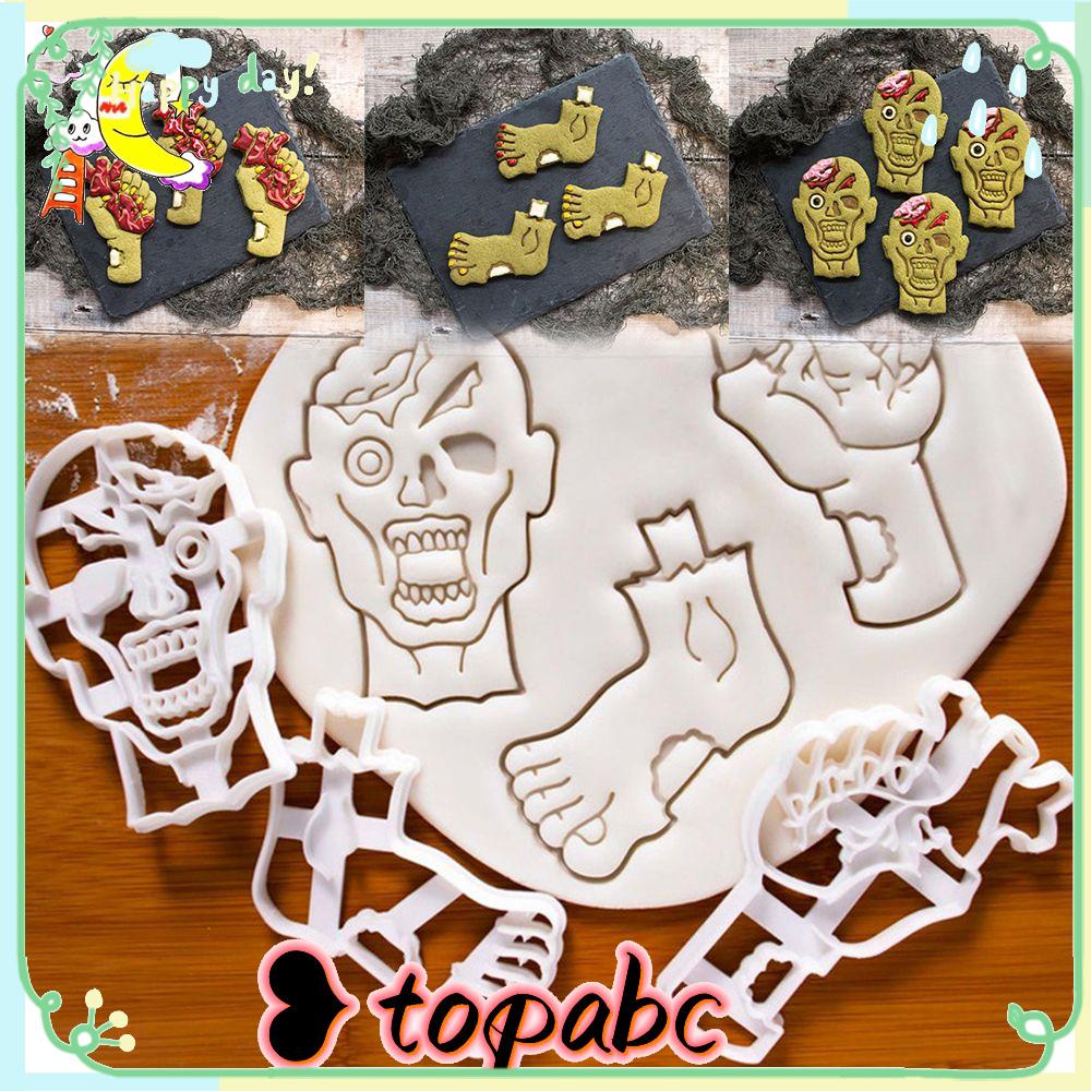 Top 3pcs Cookie Embosser Cetakan Kue Kering Dekorasi Biskuit Cap Cookie Cutter Pesta Halloween