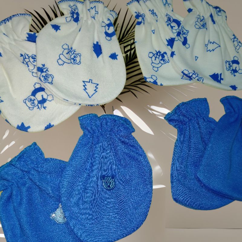 3 Set Sarung Tangan kaki Bayi Baru Lahir Seri Biru talitababy