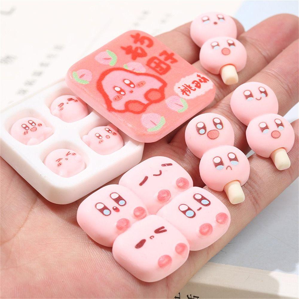 Agustinina Bintang Kirby Miniatur DIY Kerajinan Kawaii Anime Kirby Figure Mainan Cupcake Kartun Cupcake Jelly Set