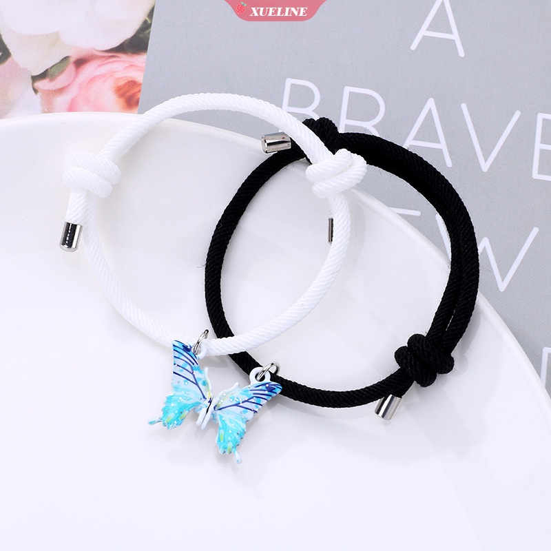 Gelang Kupu Sahabat Persahabatan Handmade Anyaman Menyembunyikan Tali Gelang Untuk Gadis Kekasih Pasangan Gelang Hadiah Jarak Jauh [ZXL]