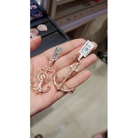 liontin jangkar emas asli