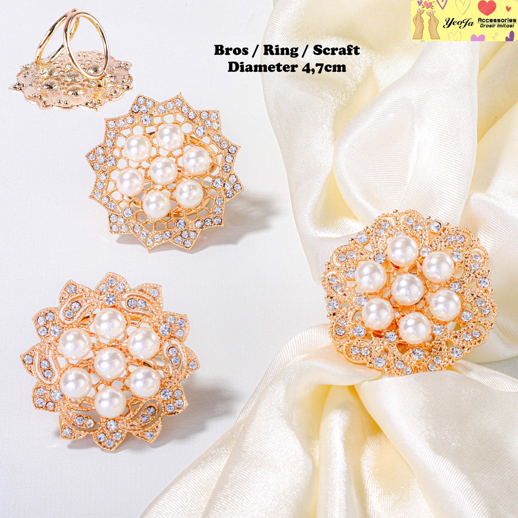 Bros / Ring / Hijab / Pashmina / Syal / Mutiara tujuh zircon