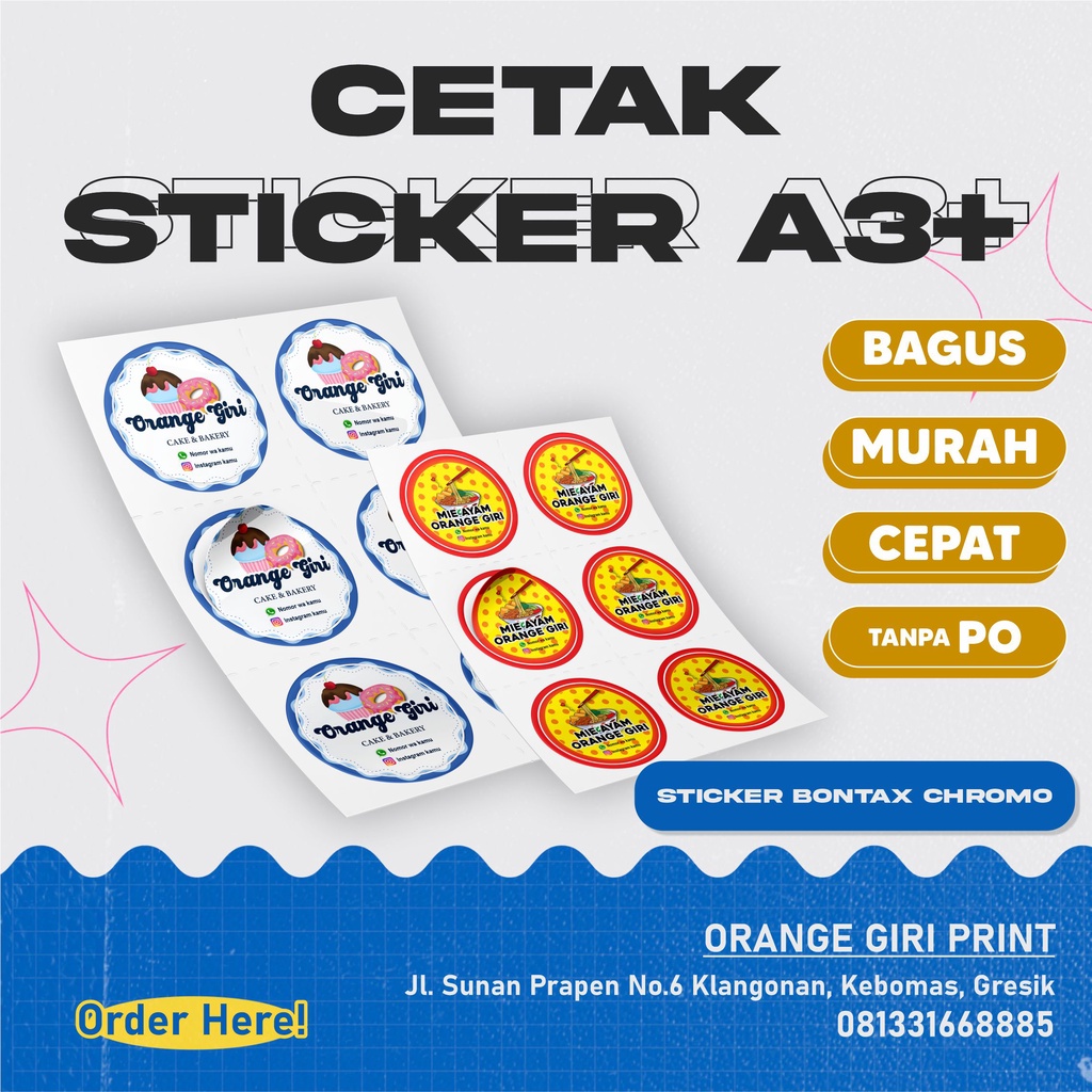 

CETAK STIKER CHROMO A3+ SEHARI JADI| PRINT CHROMO A3+ | PRINT A3+ PROSES 1 HARI | PRINT A3 CEPAT |