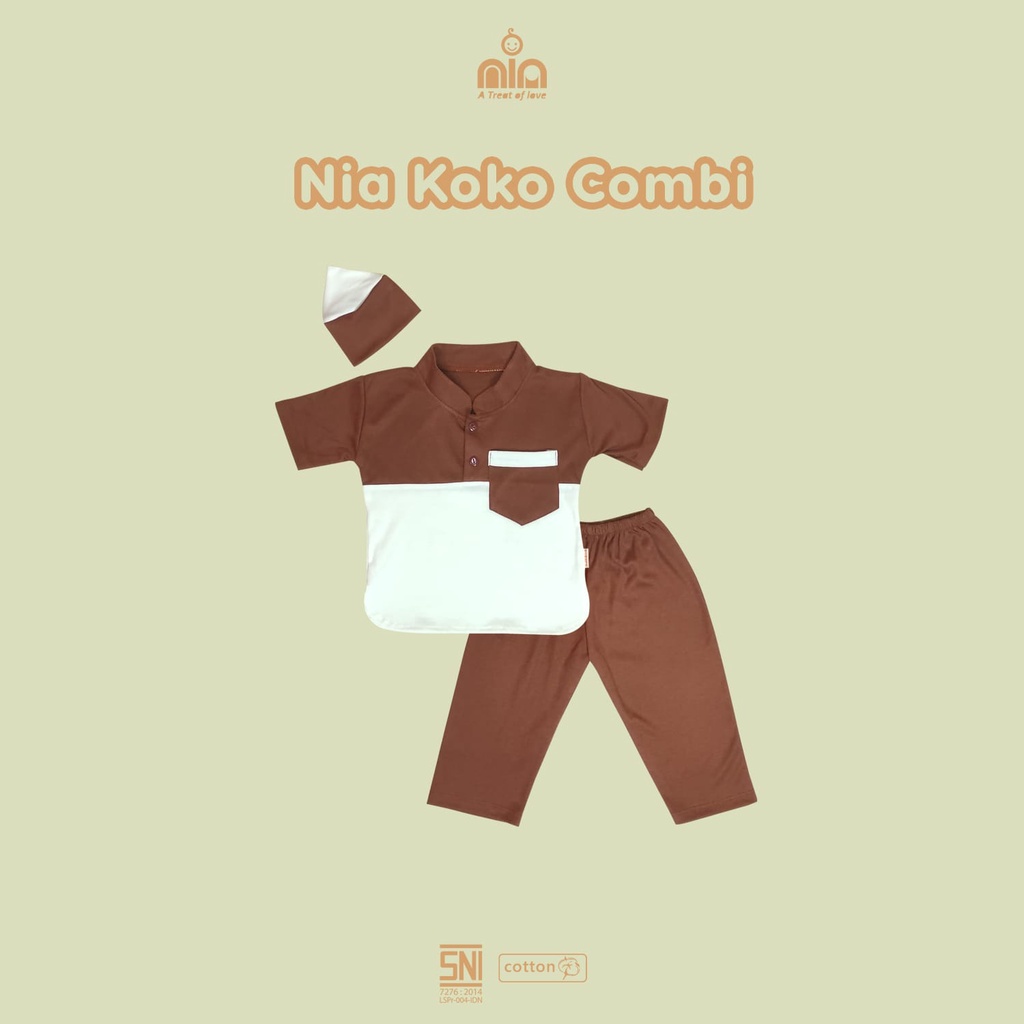 Koko NIA Kombinasi Pakaian Muslim Anak Bayi Laki-laki Size 6-18 Bulan