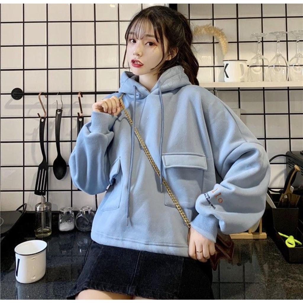 Hoodie Wanita Ala Korean LEISURE POKIE Jacket Outfit Kasual Kekinian Fashion Terbaru