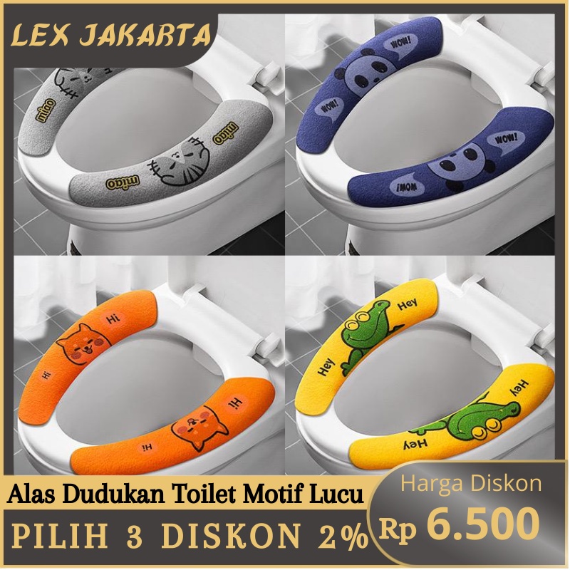 LEXJAKARTA  Alas Dudukan Closet Toilet Cover Motif Lucu Alas Duduk Kloset Toilet Seat Penutup Cover Dudukan Toilet Closet Wc