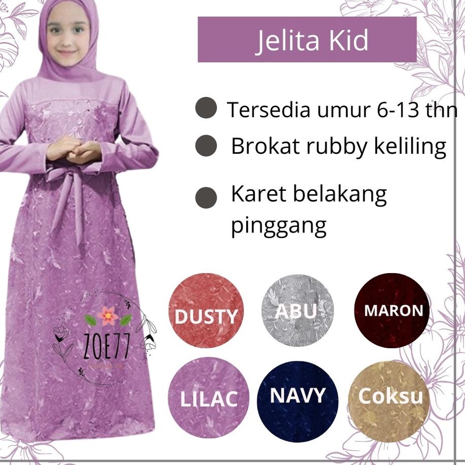 Flash Sale Zoe77 Jelita Kid Gamis Anak Perempuan remaja tanggung Brokat  pesta tille rubby mewah usi