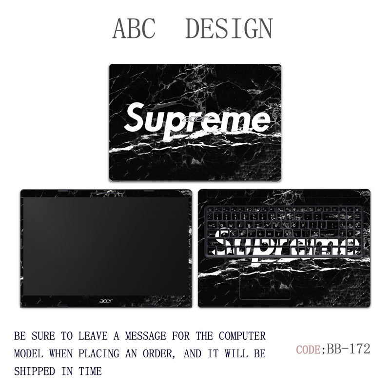 3pcs ABC 14 &quot;Laptop Pelindung Komputer Vinyl Stiker Warna Solid Motif Kartun Untuk ACER Aspire 3aspire 5a514 A514-55 A514-54 Aspire 7 A715-76 Case Pelindung