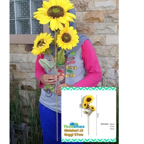 い Sunflower Jumbo / Bunga Matahari Besar Artificial Bunga Plastik [ TANPA POT ] ⇚