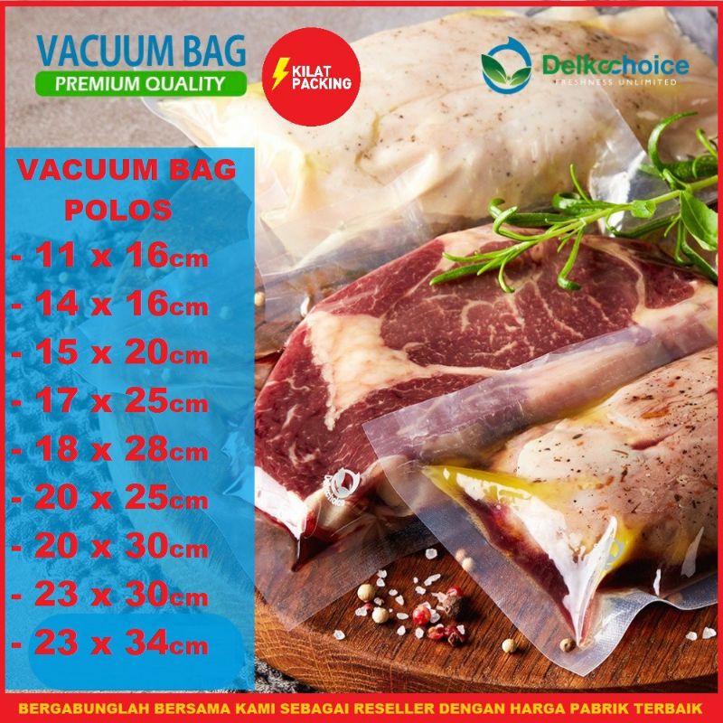 PLASTIK VACUUM 30×40 / VACUM BAG POLOS / PLASTIK VAKUM MAKANAN POLOS