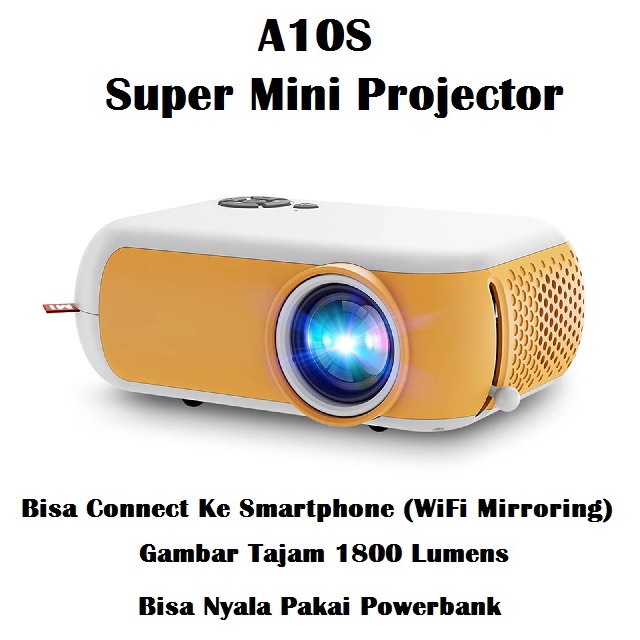 AKN88 - TRANSJEE A10S A10 WIFI Version - Super Mini Projector 1800 Lumens