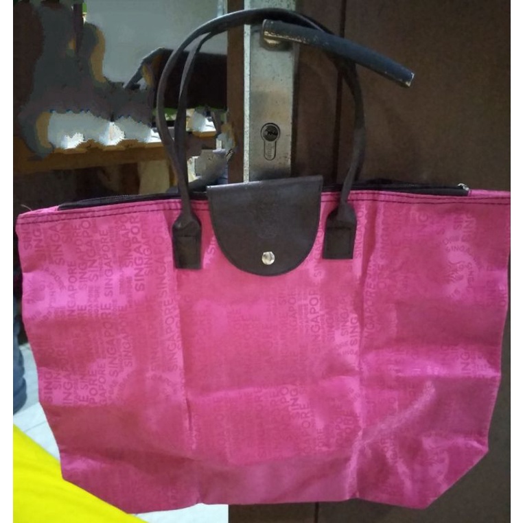 Tas tote Singapore pink fuschia