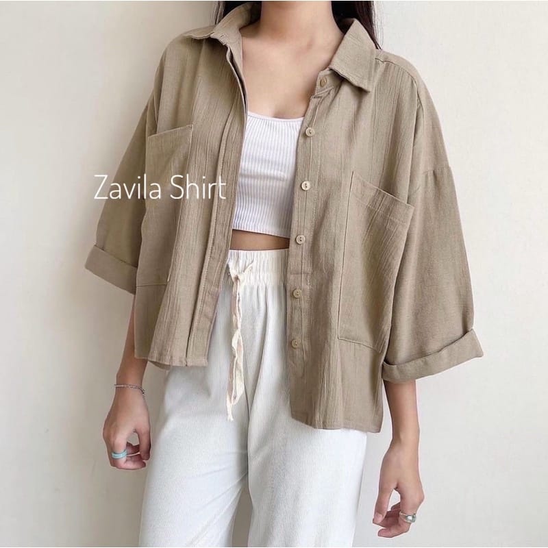 ZAVILA SHIRT // ATASAN WANITA BAHAN CRINKLE AIRFLOW