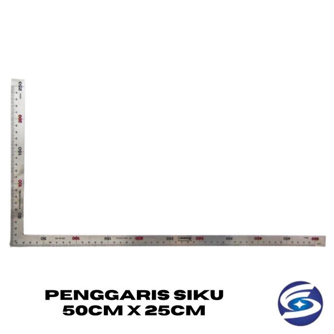 

Penggaris Siku Stainless Steel 50cm x 25cm / Penggaris Siku 500mm