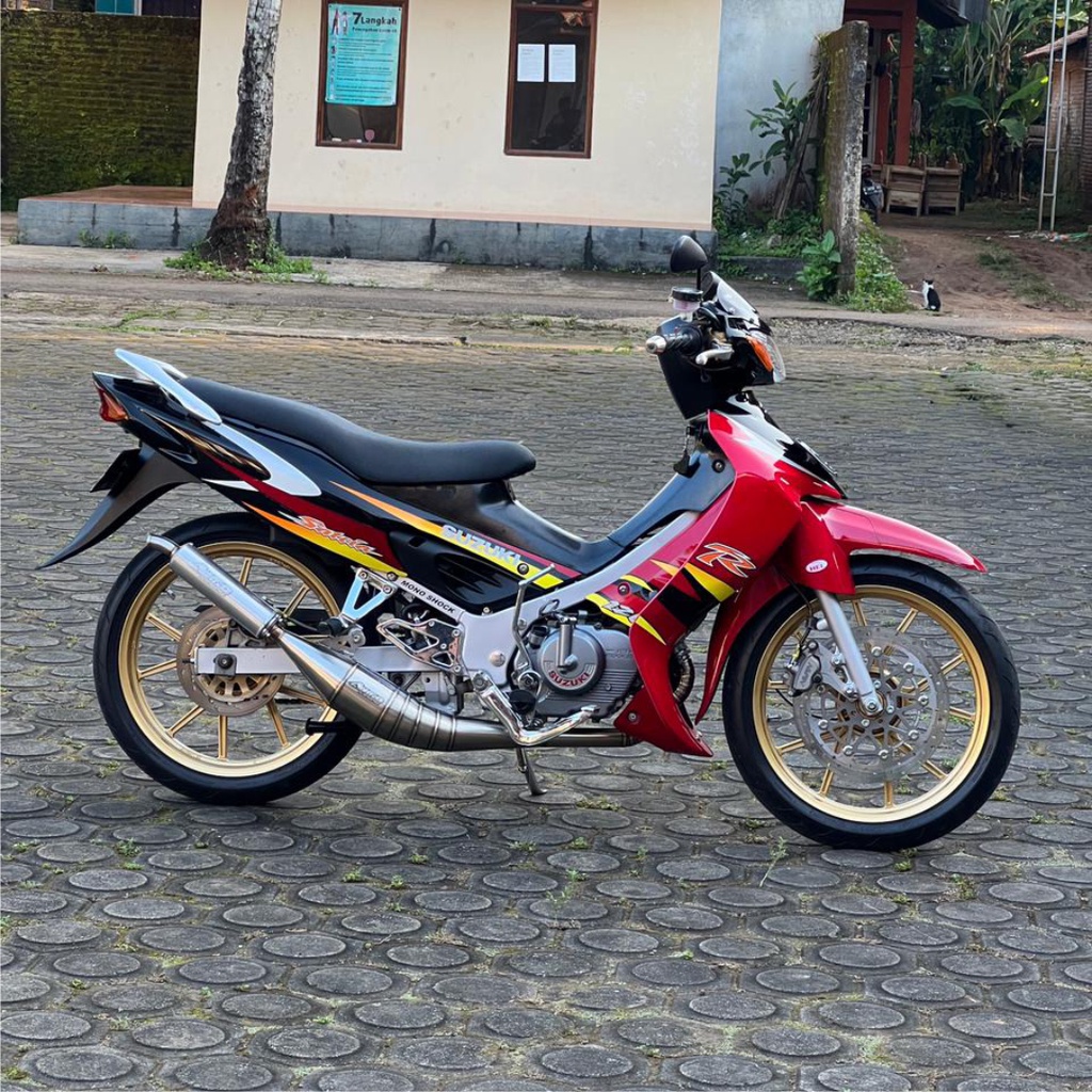 Knalpot ABRT20 Satria 2Tak Kolong Samping Stainless ORIGINAL