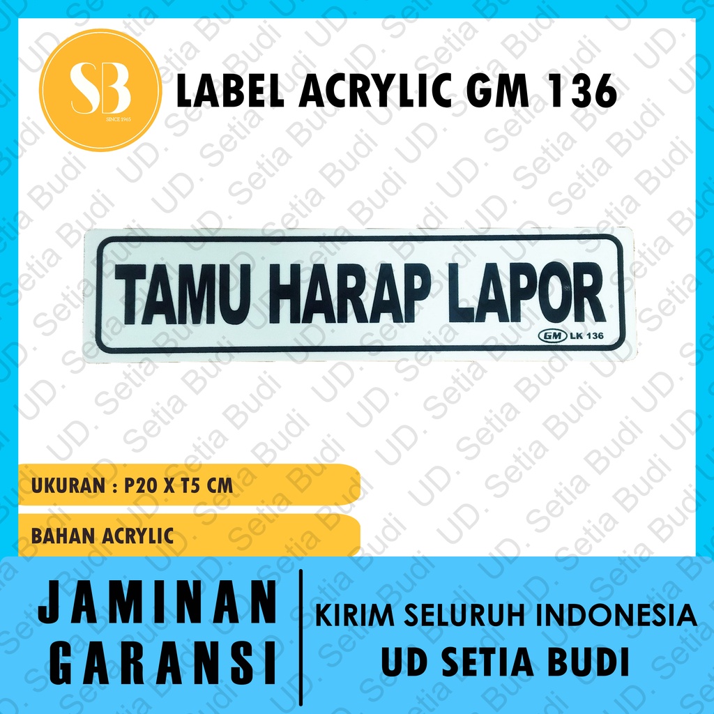 Label GM Kecil Tamu Harap Lapor LK 136