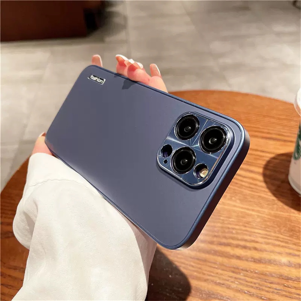 Casing Lensa Pelindung Kamera Berbiji CD Logam iPhone 14 Pro Max Plus case Iphone13 12 Pro Max 11promax Mewah Sepenuhnya Tertutup matte matte shockproof hard back