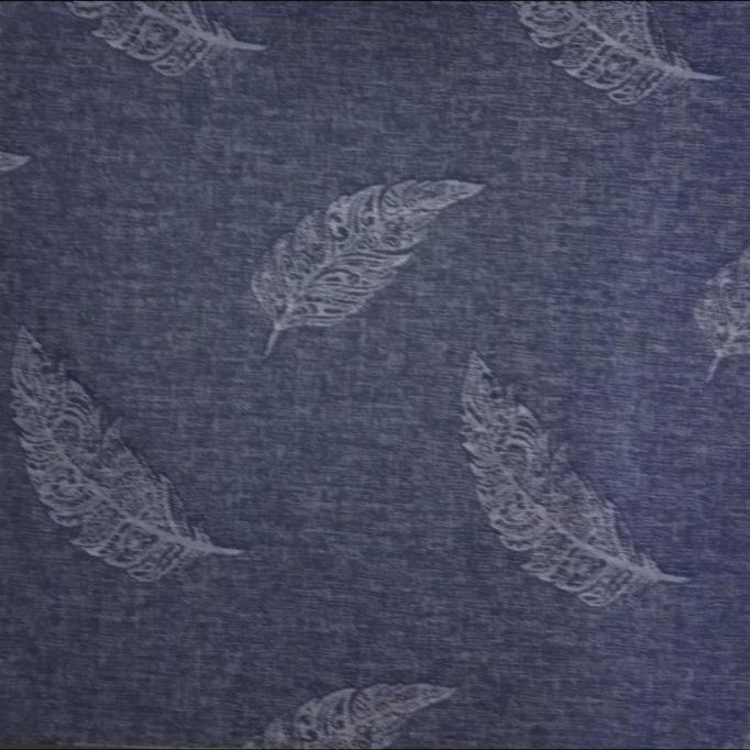 Kain Jacquard Denim/Jeans Meteran Motif Batik_Sg_1418