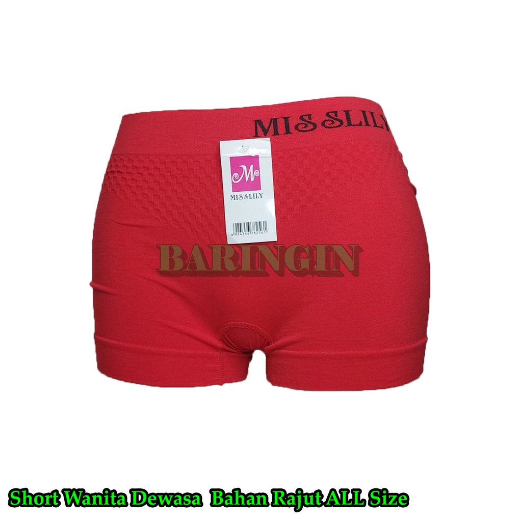 Short Boxer [ Isi 3 Pcs ] Boxer Wanita Dewasa-Celana Dalam Wanita Bahan Rajut IMPORT