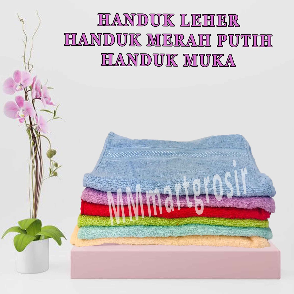 Handuk Leher Merah Putih / Handuk muka / Handuk Tangan / 70x30cm