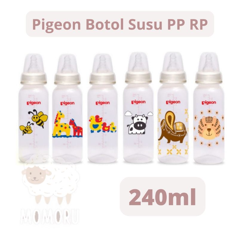 Pigeon Botol Susu PP RP 50ml 120ml 240ml Peristaltic Nipple Slim Neck Botol Susu