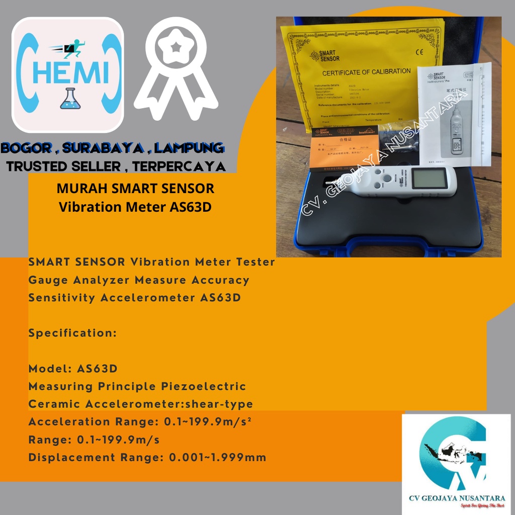 MURAH SMART SENSOR Vibration Meter AS63D