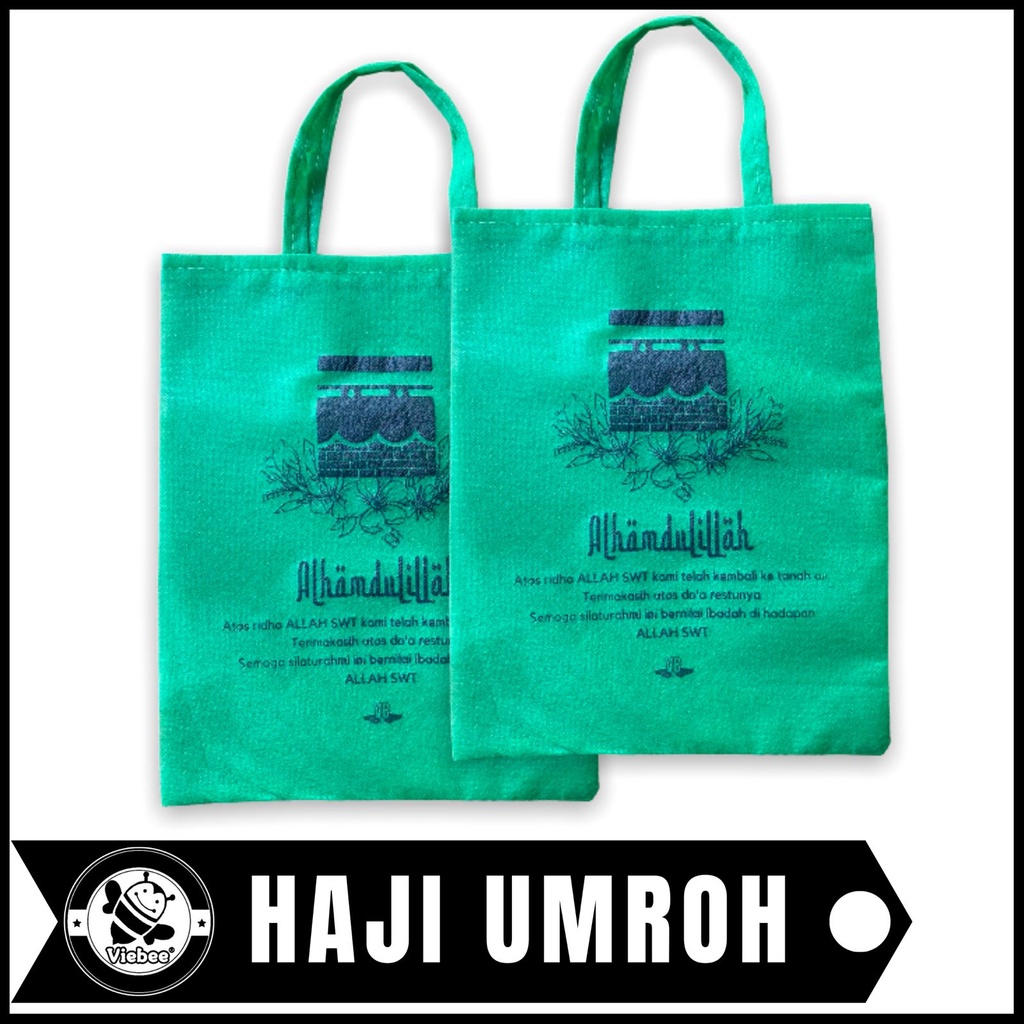 

Tas Souvenir Oleh-oleh HAJI & UMROH Goodibeg Spunbond READY STOCK SIAP KIRIM MOTIF KABAH F25x30 40GSM HIJAU TUA