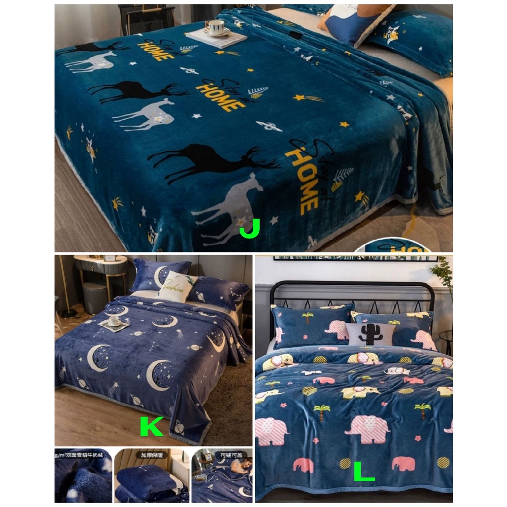 Selimut Bulu Motif Dongzhi Ukuran 200 x 220