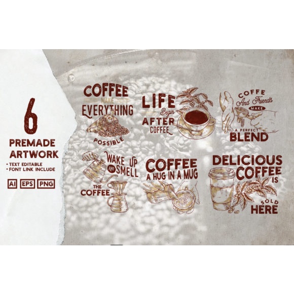 Vintage Coffee Illustration Kit