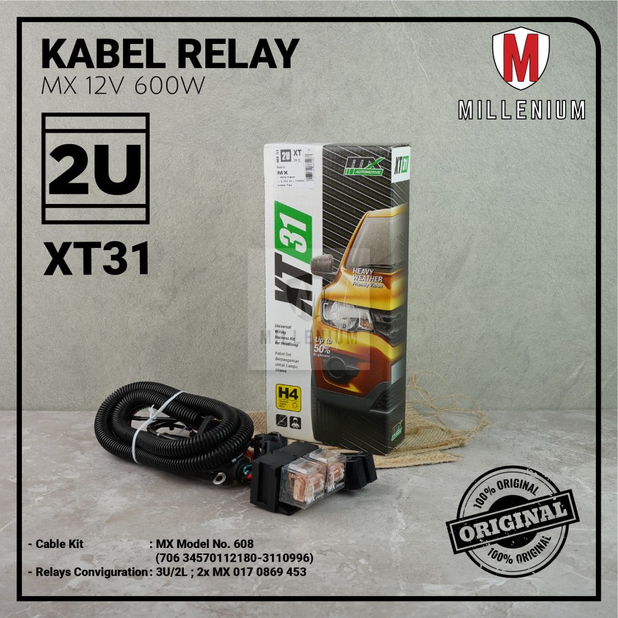 KABEL RELAY LAMPU H4 MOBIL MX XT SERIES UNTUK LAMPU UTAMA MOBIL 2 RELAY UNIVERSAL