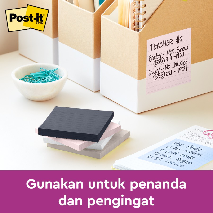 Ktmstore 3M Post-it Sticky Notes Simply Serene 654-5SSNE 5 Pad 3x3&quot; memo 430lbr