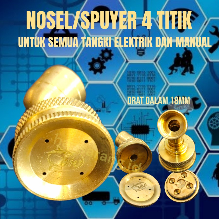 Spuyer Kuningan Nozzle Sprayer Lubang 4 DGW CBA BOOSTER MOTOYA NAGASAKI NAGAWA