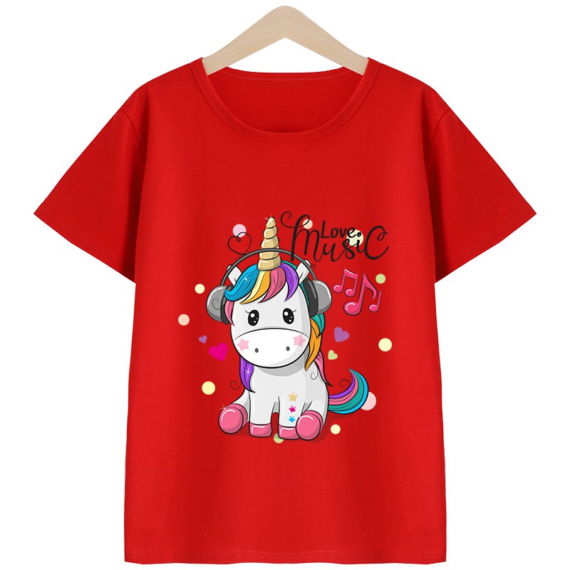 MYSTIQUE.ID-BAJU KAOS UNICORN LOVE MUSIC T-SHIRT LUCU DAN AESTHETIC