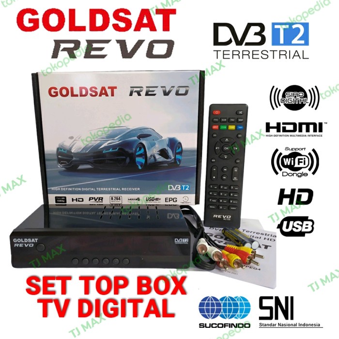 Receiver Set Top Box Tv Digital Goldsat Revo Dvb T2 / Stb Receiver Tv Digital