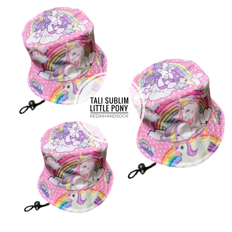 topi buket anak perempuan little pony tali sublim