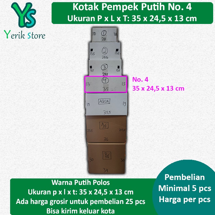 

Kotak Kardus Karton Packing Pempek Putih No. 4 GROSIR