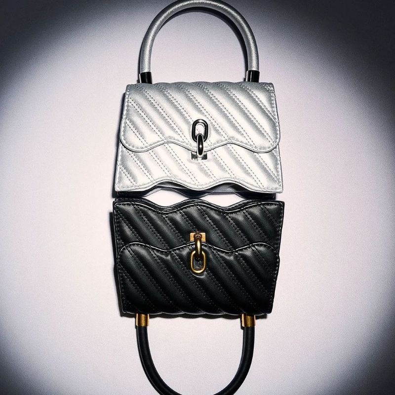 CK Freja Wavy Quilted Top Handle Bag