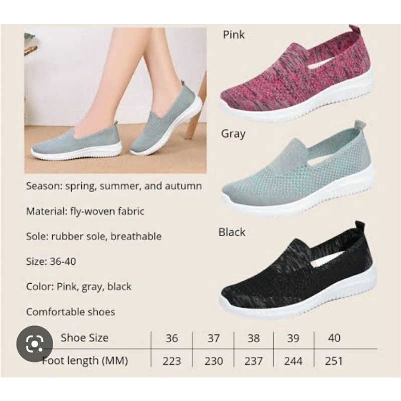 sepatu sneakers import wanita Korea slip on bahan twiss Misty ringan Q3