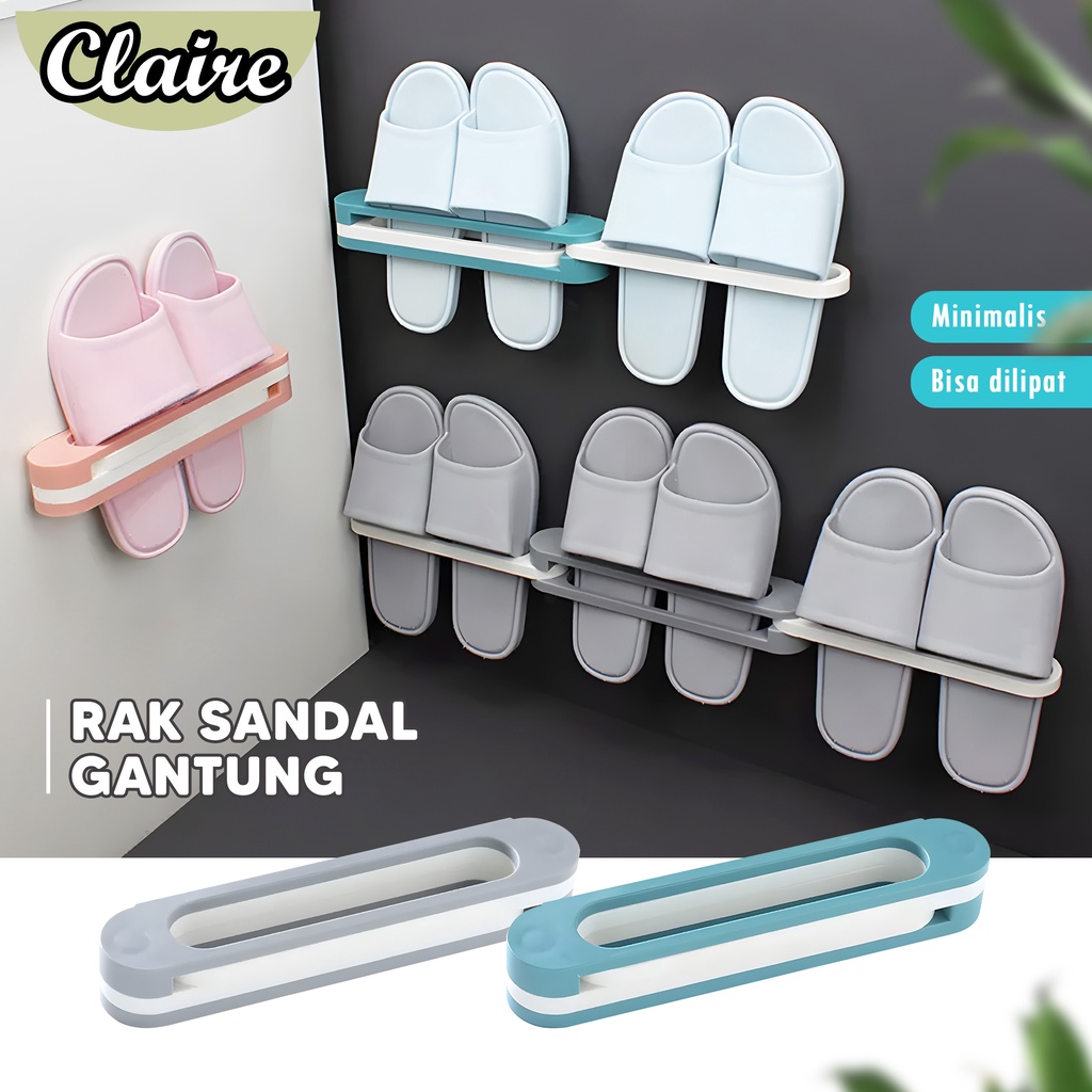 Rak Sandal Gantung Lipat 3 in 1 / Rak Sandal Tempel Dinding