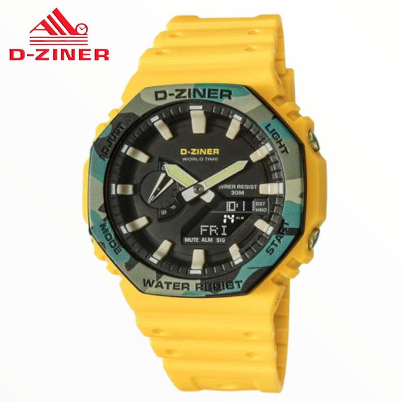 [ORIGINAL] 12 Variasi Jam Tangan D-Ziner 8287 Dualtime Rubber Anti Air