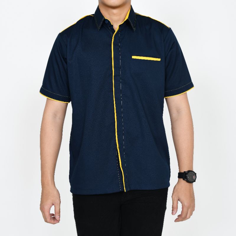 Baju kerja tangan panjang murah/Custom baju kantor/kerja/karyawan kantor/karyawan swasta/baju custom bordir/kemeja kerja harian/segampang karyawan rumah makan/restoran dan lain lain