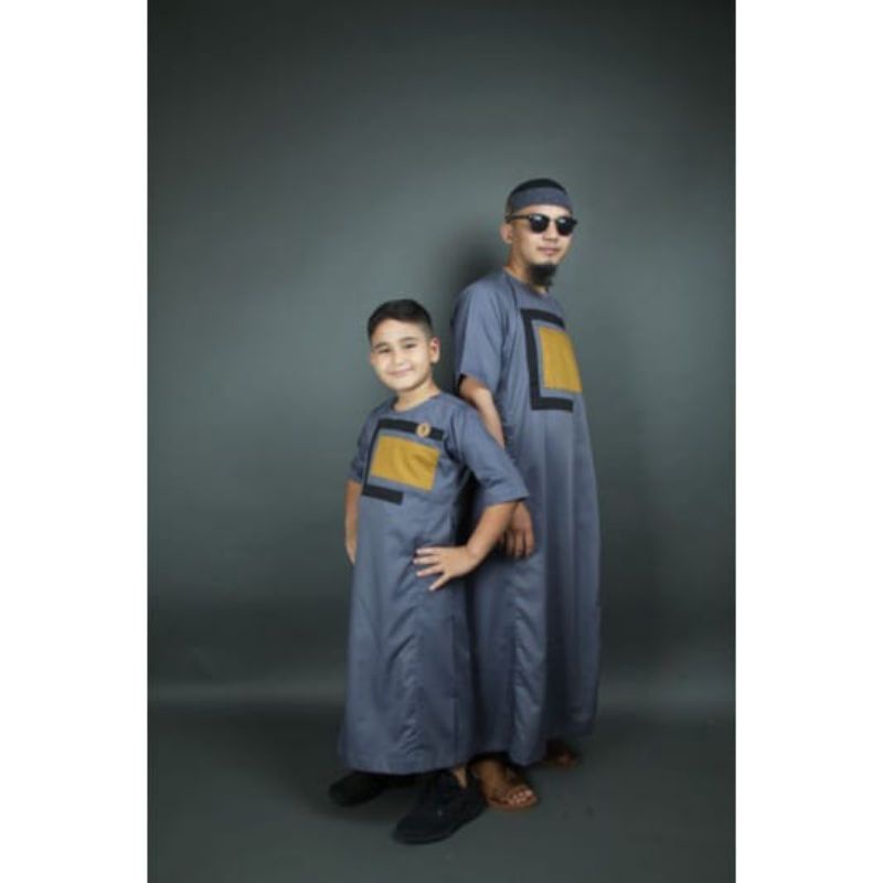 Jubah pendek anak Al Amwa - gamis anak kerah oblong Al amwa