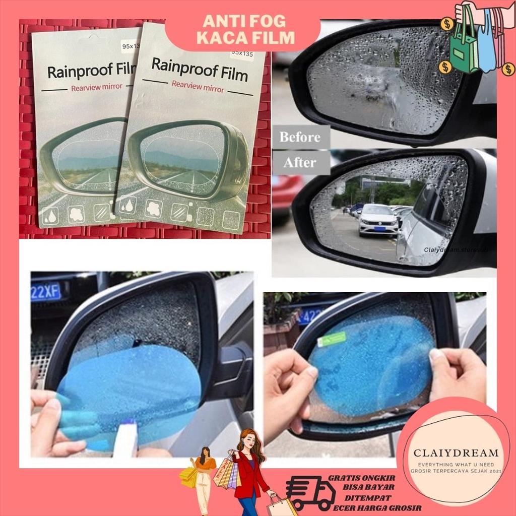 CLAIYDREAM Kaca Film Anti Fog Kaca Film Oval Spion Mobil Anti Embun