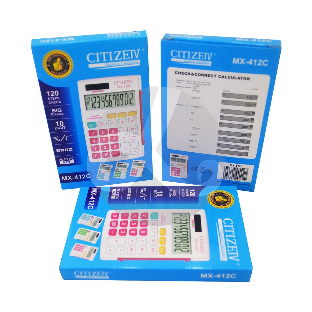 

Kalkulator Calculator CITIZEIV MX-412II / MX-412C Calculator 12 Digits